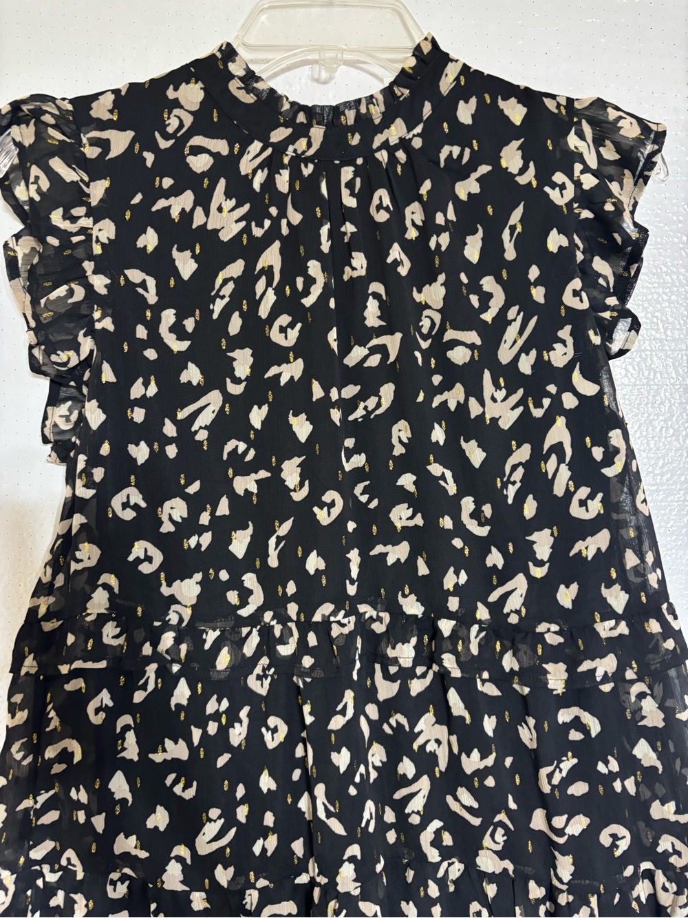 THML Alani Tiered Black & Gold Dress S - Picture 2 of 9